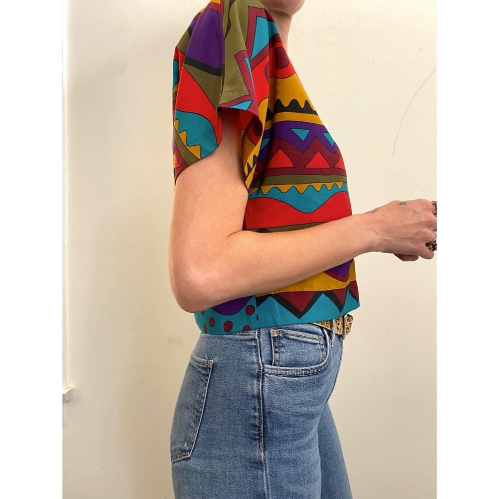 Vintage Abstract Landscape Blouse Medium/large - Picture 3 of 7